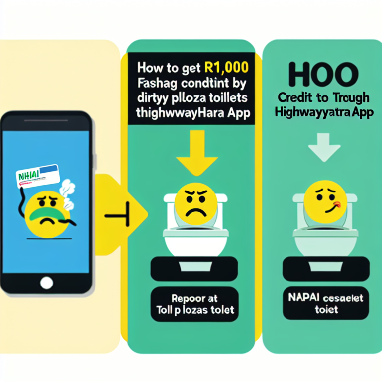 How to get Rs 1,000 Fastag credit by reporting dirty toll plaza toilets to NHAI through HighwayYatra app.
